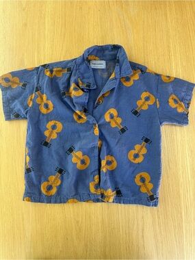 Bobo Choses Baby Guitars Shirt | Navy blue